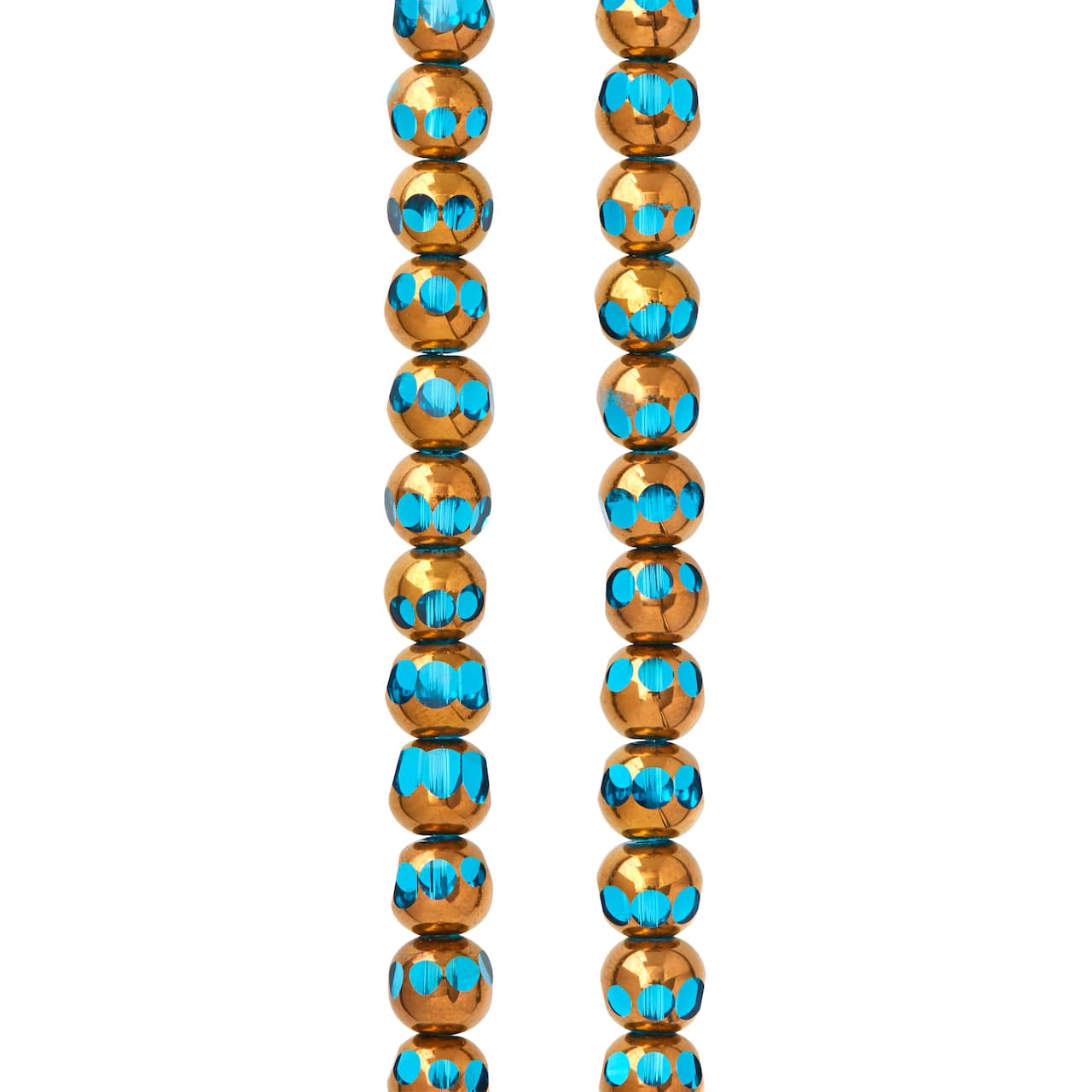 12 Packs: 40 ct. (480 total) Aqua & Copper Faceted Glass Round Beads, 8mm by Bead Landing™